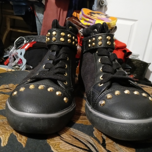 🏀🎒GUESS HIGH TOPS BLACK&GOLD🥊💝 - Picture 4 of 14